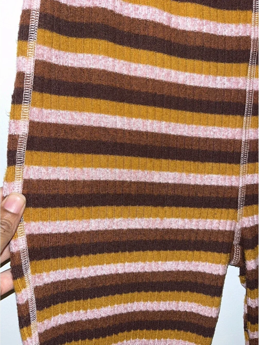 Free People Scrunch And Snuggle Multicolor Striped Lounge Leggings Size Medium